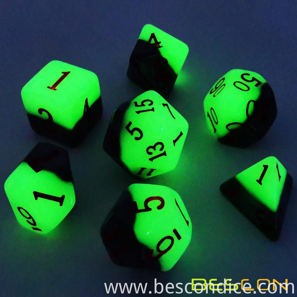 Green Dawn Luminous Role Playing Dice 3